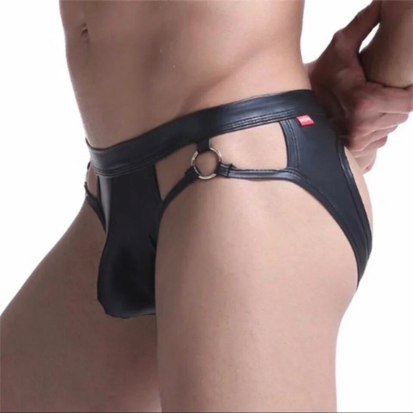 LUXURIOUS FAUX LEATHER JOCKSTRAP - Picture 4 of 5